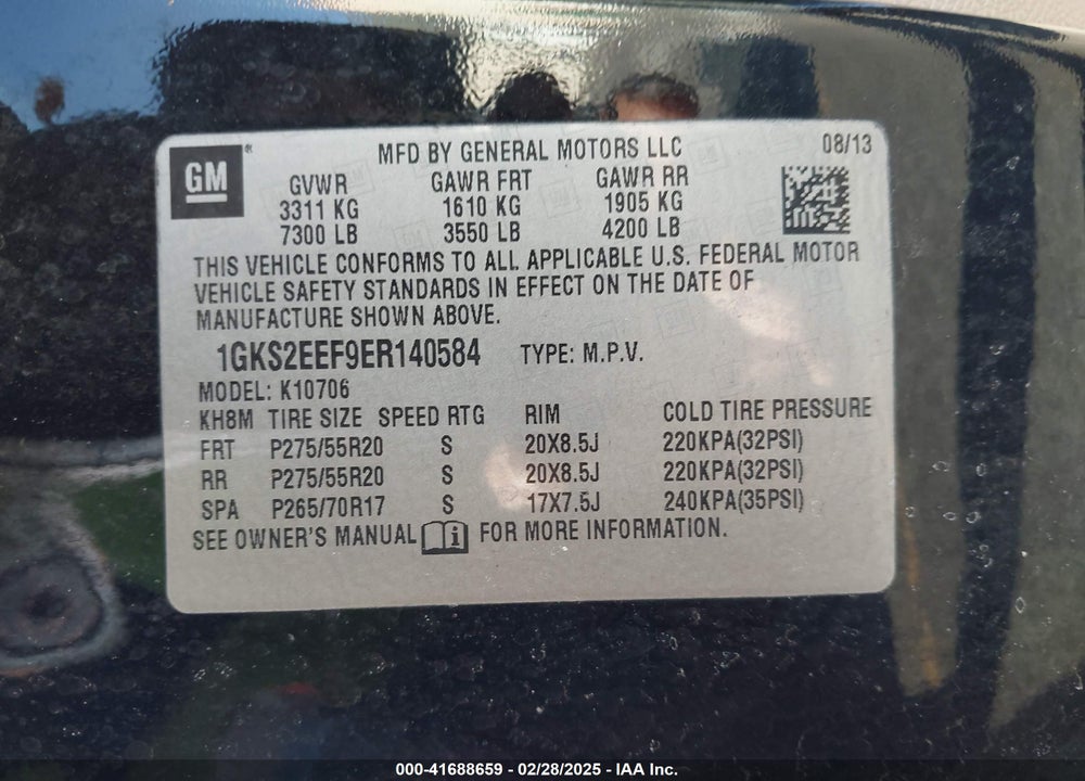 2014 GMC YUKON VIN: 1GKS2EEF9ER140584