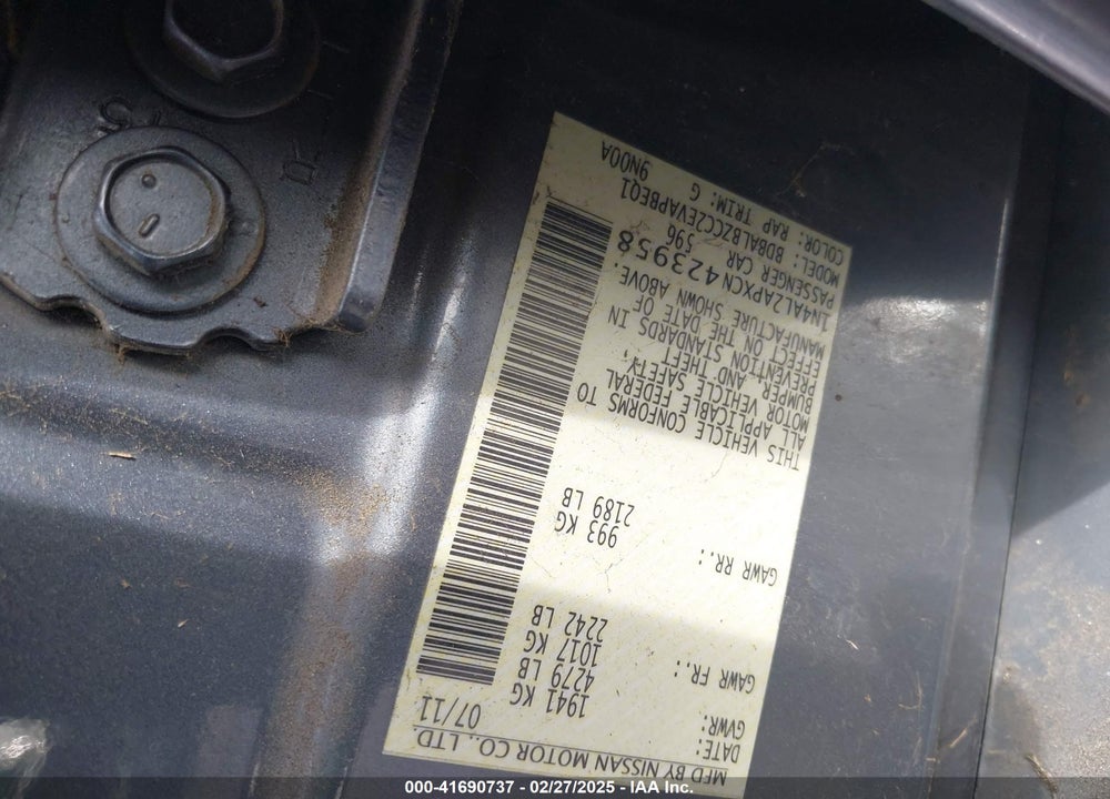 2012 NISSAN ALTIMA 2.5 S VIN: 1N4AL2APXCN423958