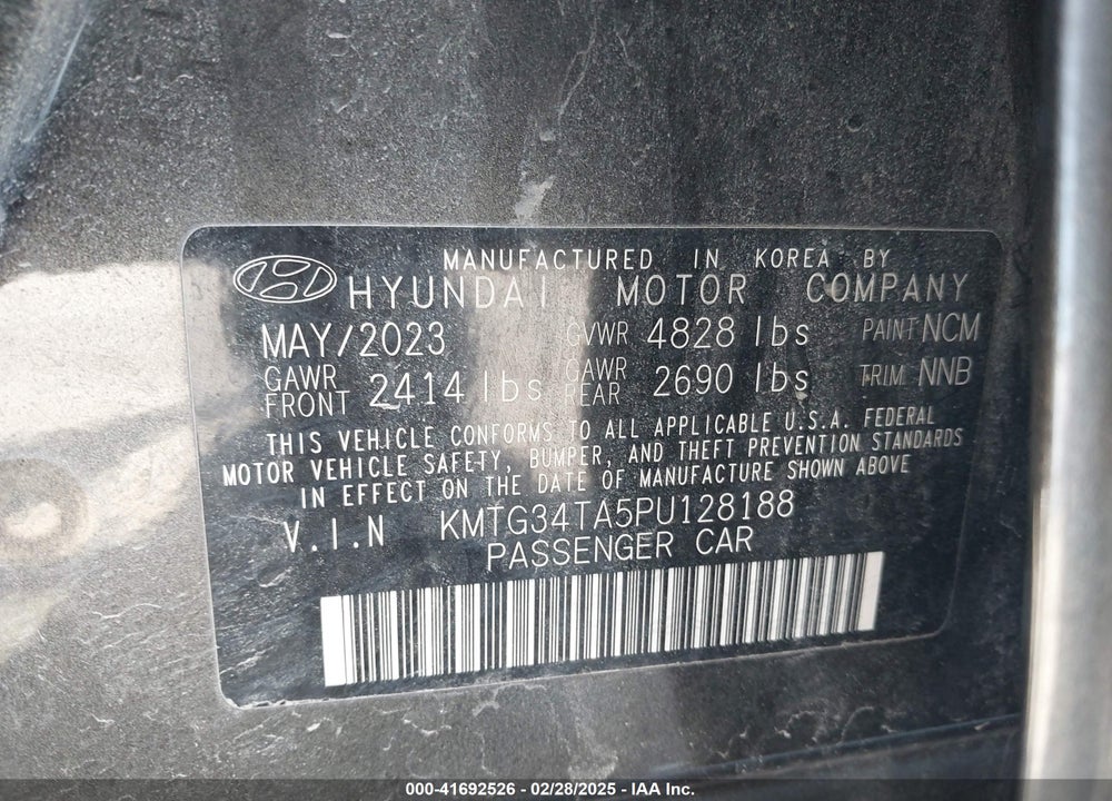 2023 GENESIS G70 2.0T AWD VIN: KMTG34TA5PU128188