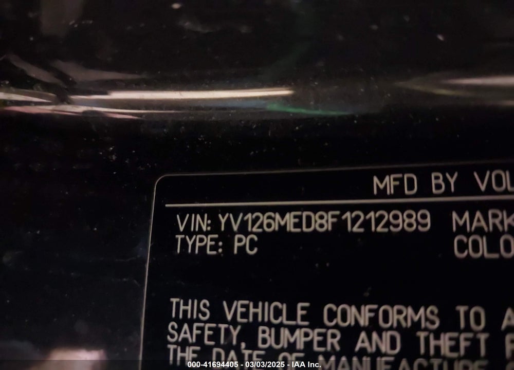 2015 VOLVO V60 VIN: YV126MED8F1212989