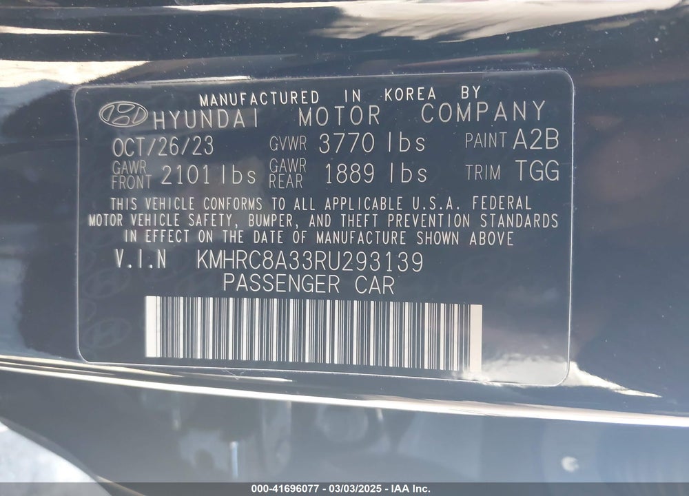 2024 HYUNDAI VENUE VIN: KMHRC8A33RU293139