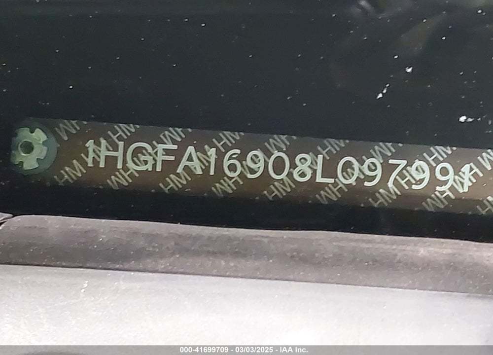 2008 HONDA CIVIC VIN: 1HGFA16908L097991