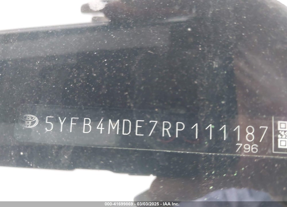 2024 TOYOTA COROLLA VIN: 5YFB4MDE7RP111187