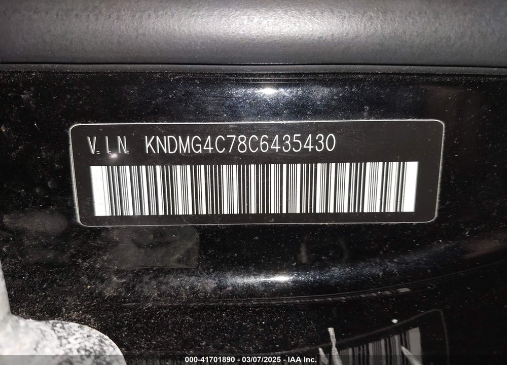 2012 KIA SEDONA VIN: KNDMG4C78C6435430
