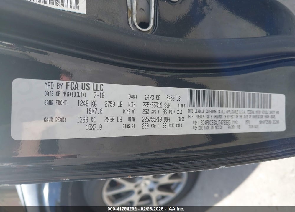 2018 DODGE JOURNEY GT VIN: 3C4PDCEGXJT473385