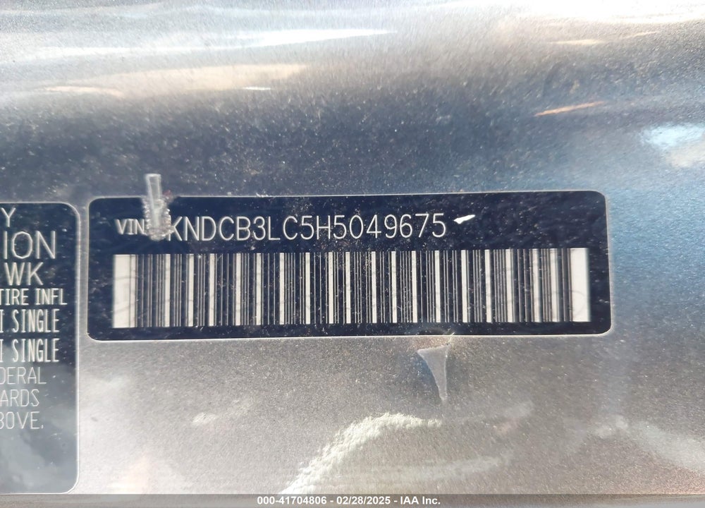 2017 KIA NIRO LX VIN: KNDCB3LC5H5049675