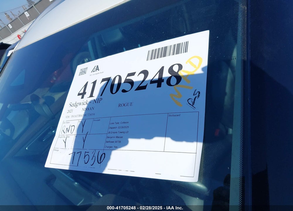 2021 NISSAN ROGUE VIN: 5N1AT3BA3MC724056