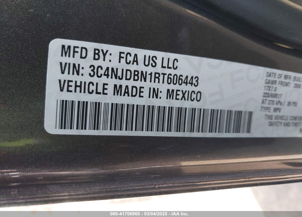 2024 JEEP COMPASS VIN: 3C4NJDBN1RT606443