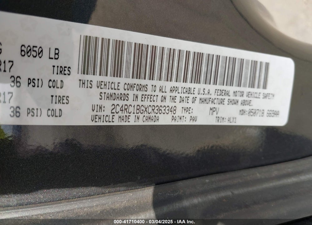 2012 CHRYSLER TOWN & COUNTRY TOURING VIN: 2C4RC1BGXCR363348
