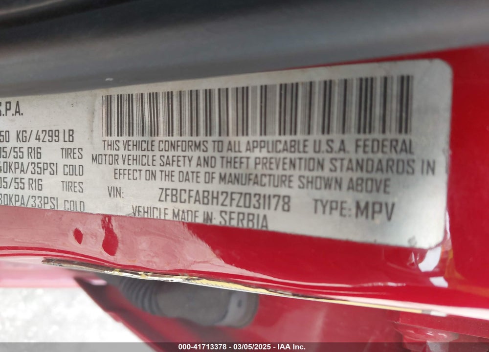 2015 FIAT 500L VIN: ZFBCFABH2FZ031178