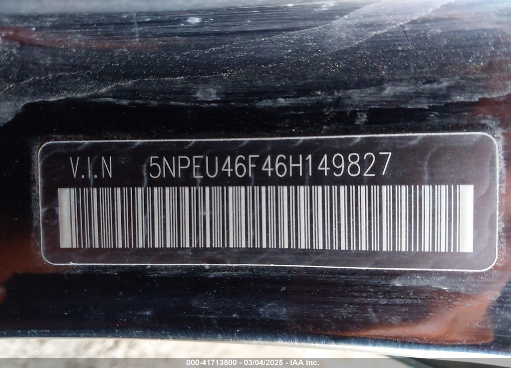 2006 HYUNDAI SONATA VIN: 5NPEU46F46H149827