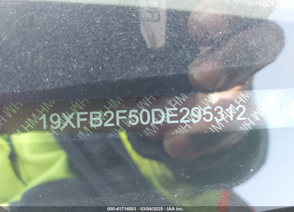 2013 HONDA CIVIC LX VIN: 19XFB2F50DE295312