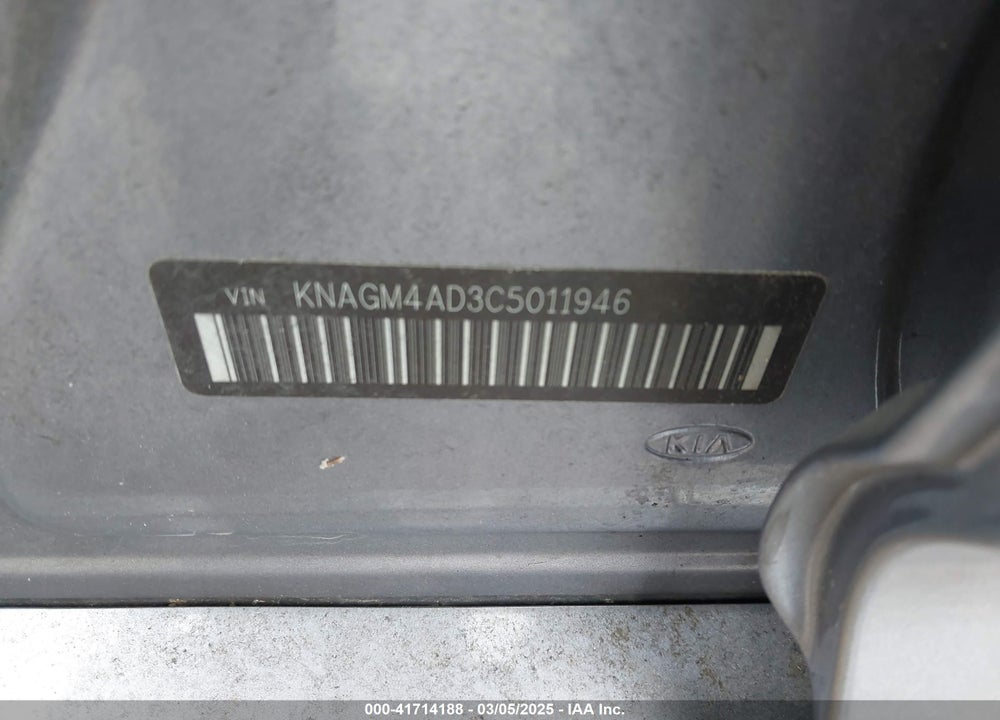 2012 KIA OPTIMA HYBRID VIN: KNAGM4AD3C5011946