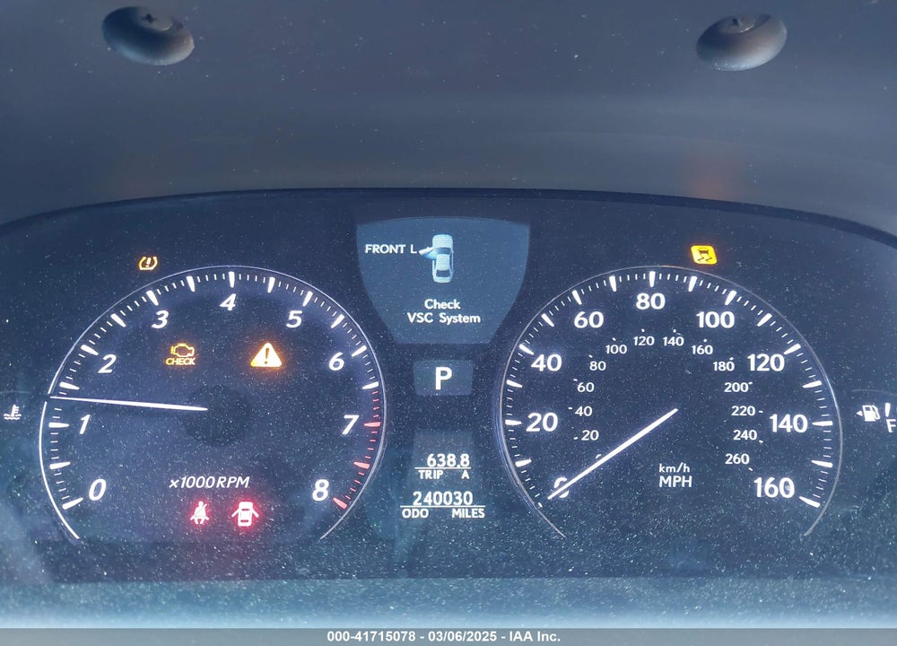 2007 LEXUS LS 460 VIN: JTHBL46F675031722