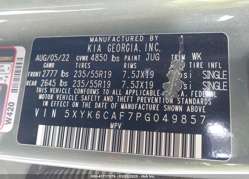 2023 KIA SPORTAGE X LINE VIN: 5XYK6CAF7PG049857