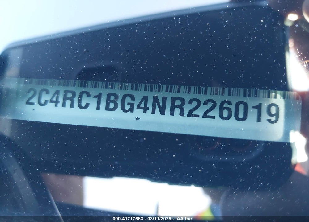 2022 CHRYSLER PACIFICA TOURING L VIN: 2C4RC1BG4NR226019