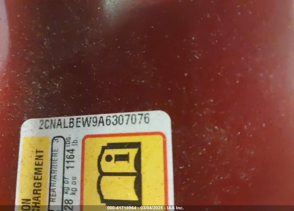 2010 CHEVROLET EQUINOX LS VIN: 2CNALBEW9A6307076
