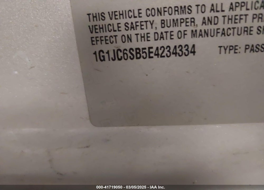 2014 CHEVROLET SONIC VIN: 1G1JC6SB5E4234334