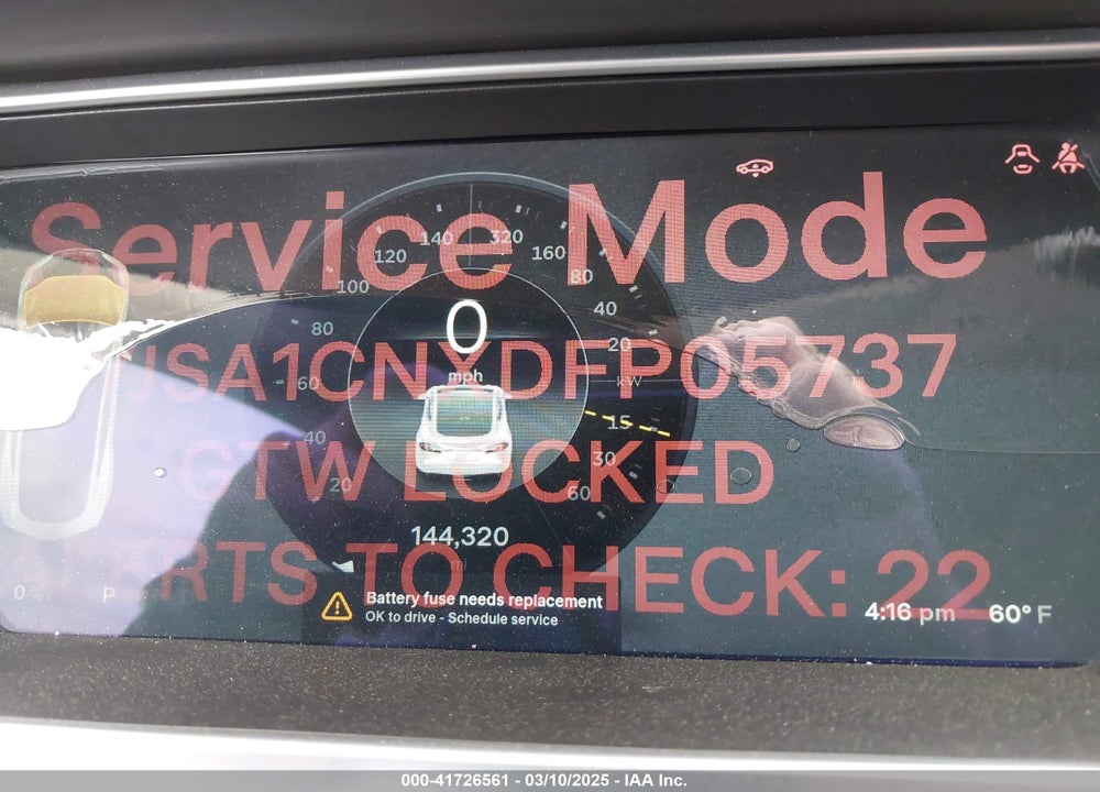 2013 TESLA MODEL S VIN: 5YJSA1CNXDFP05737