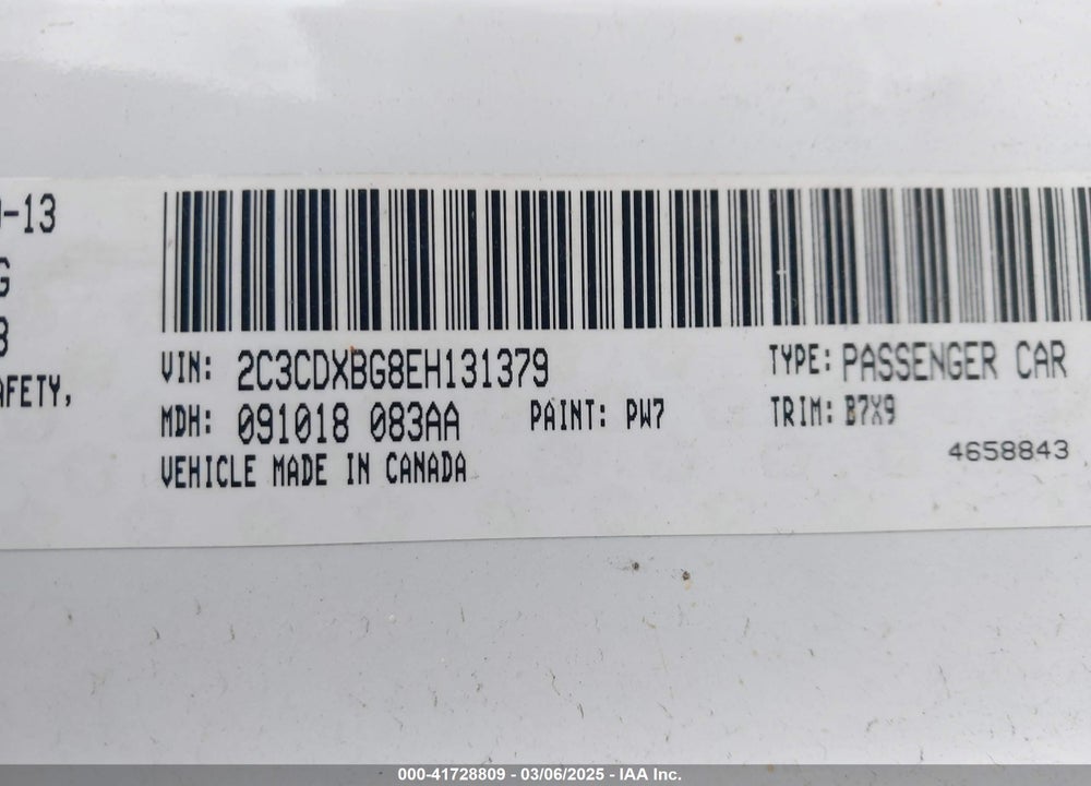 2014 DODGE CHARGER VIN: 2C3CDXBG8EH131379