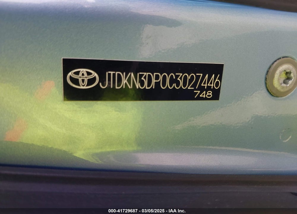 2012 TOYOTA PRIUS PLUG-IN VIN: JTDKN3DP0C3027446