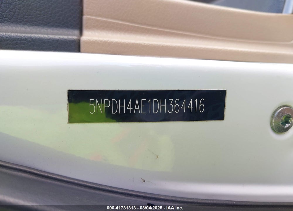 2013 HYUNDAI ELANTRA VIN: 5NPDH4AE1DH364416