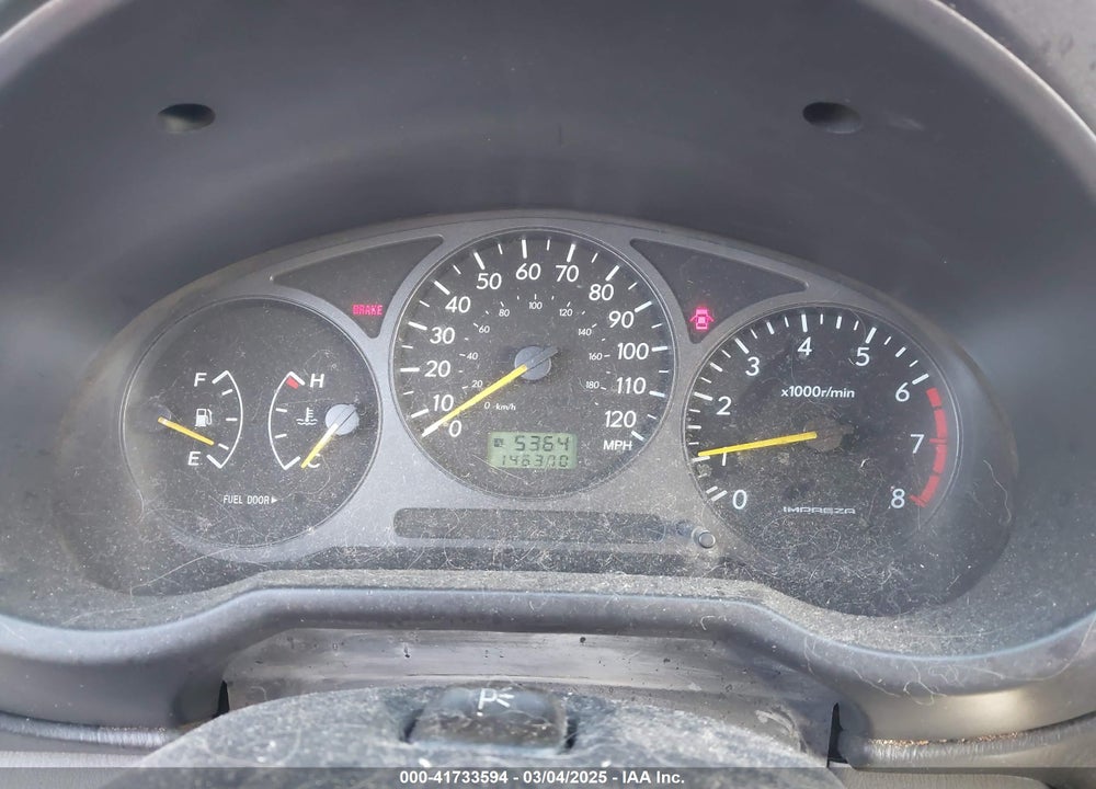 2002 SUBARU IMPREZA VIN: JF1GG65592G825603