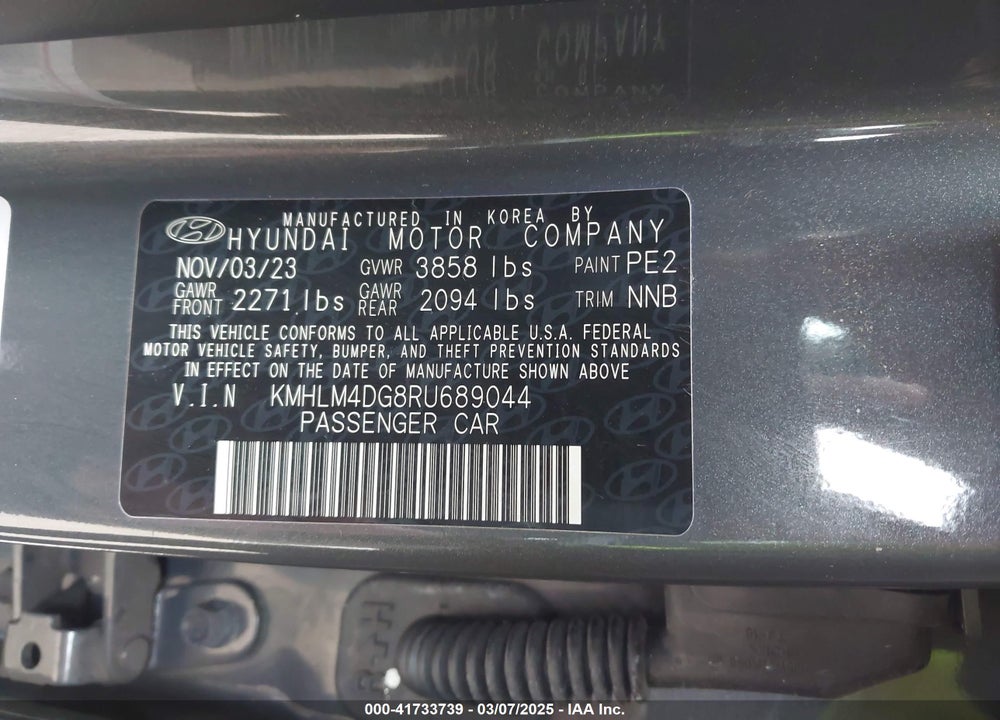 2024 HYUNDAI ELANTRA VIN: KMHLM4DG8RU689044