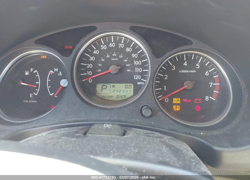 2006 SUBARU FORESTER VIN: JF1SG67626H700796