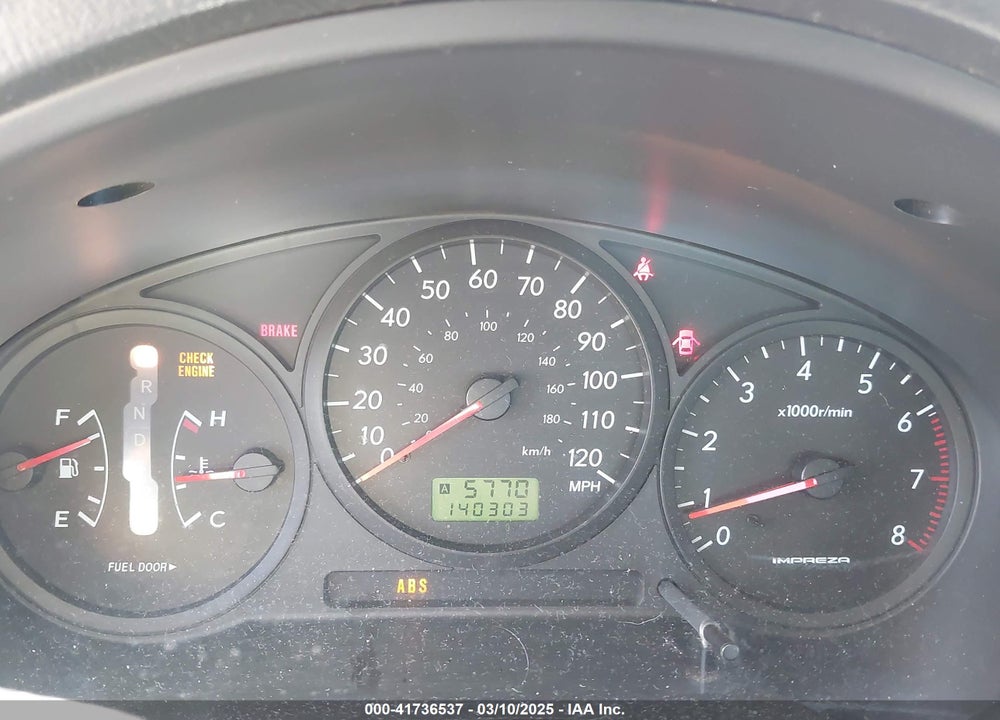 2005 SUBARU IMPREZA 2.5RS VIN: JF1GD67525H513661