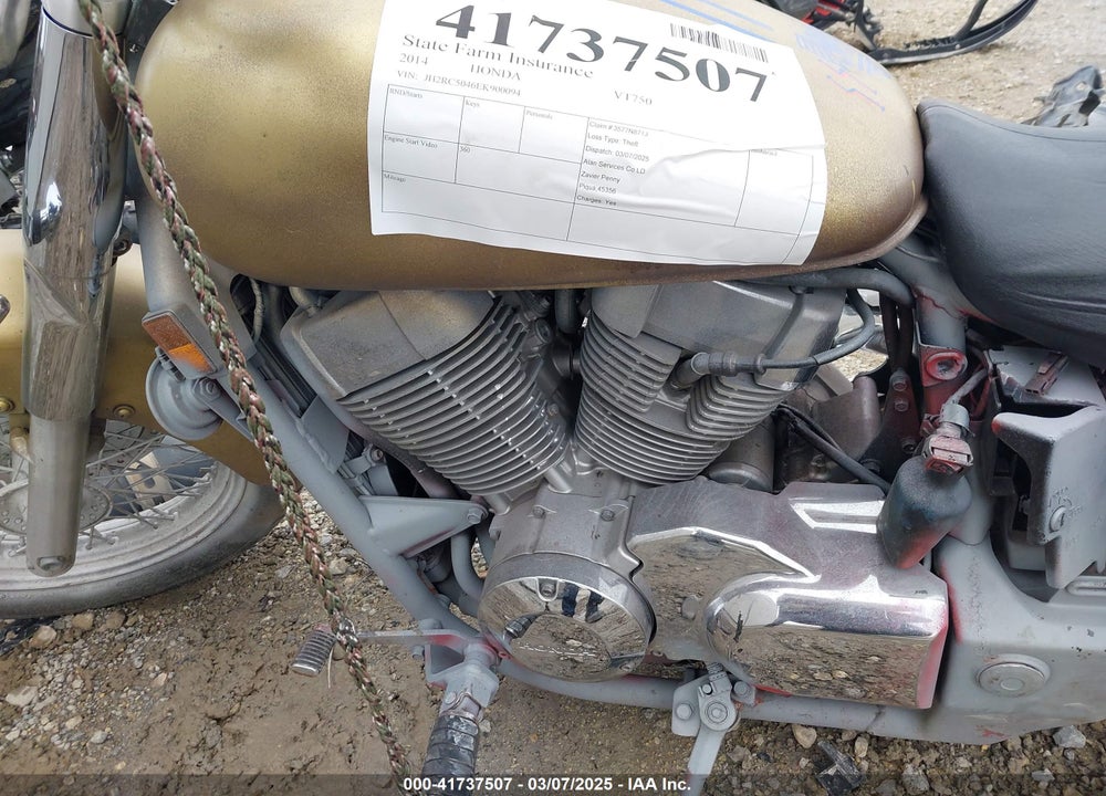 2014 HONDA VT750 VIN: JH2RC5046EK900094