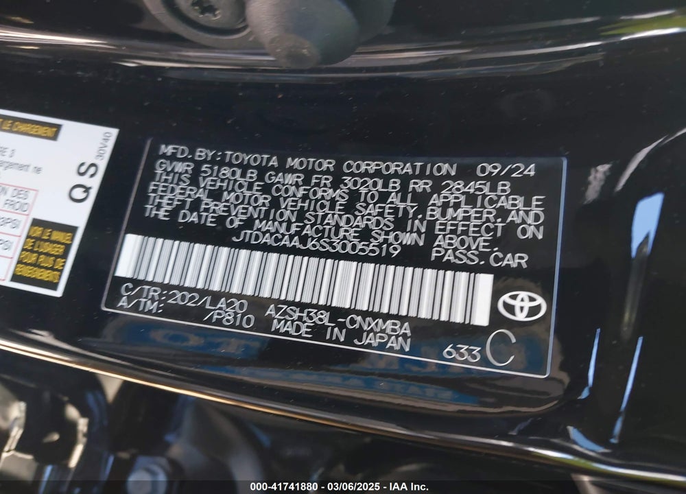 2025 TOYOTA CROWN VIN: JTDACAAJ6S3005519