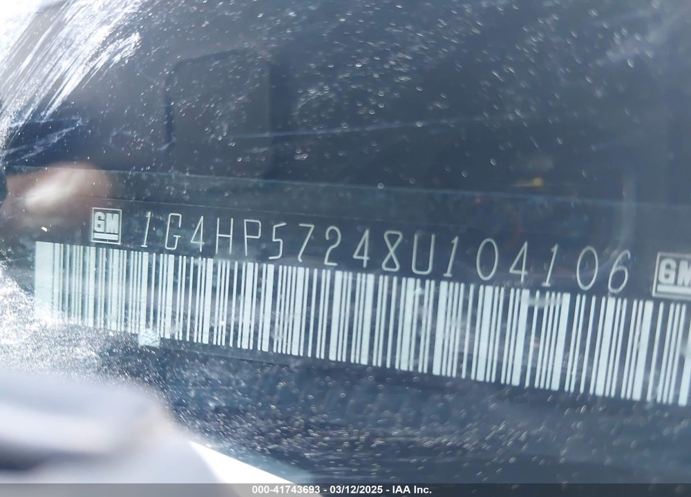 2008 BUICK LUCERNE VIN: 1G4HP57248U104106