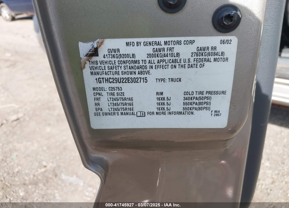 2002 GMC SIERRA 2500HD SLE VIN: 1GTHC29U22E302715