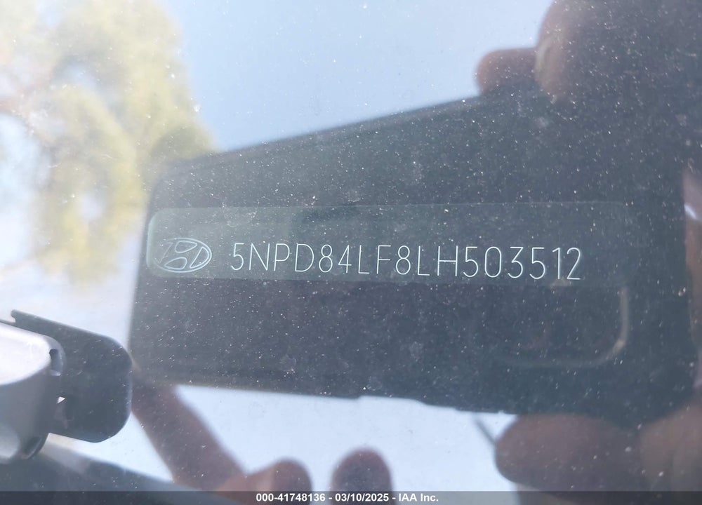 2020 HYUNDAI ELANTRA VIN: 5NPD84LF8LH503512