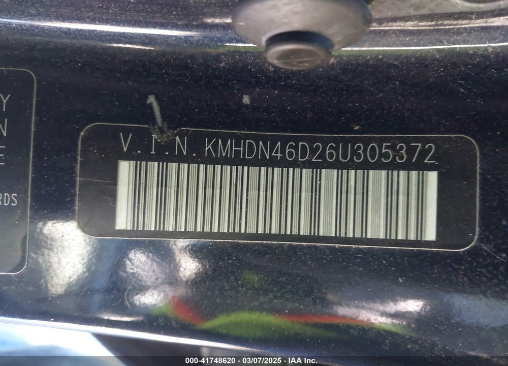 2006 HYUNDAI ELANTRA GLS/LIMITED VIN: KMHDN46D26U305372