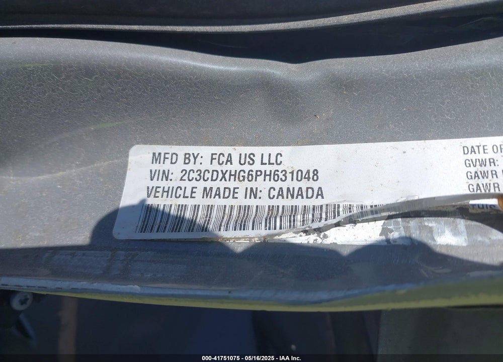 2023 DODGE CHARGER GT VIN: 2C3CDXHG6PH631048