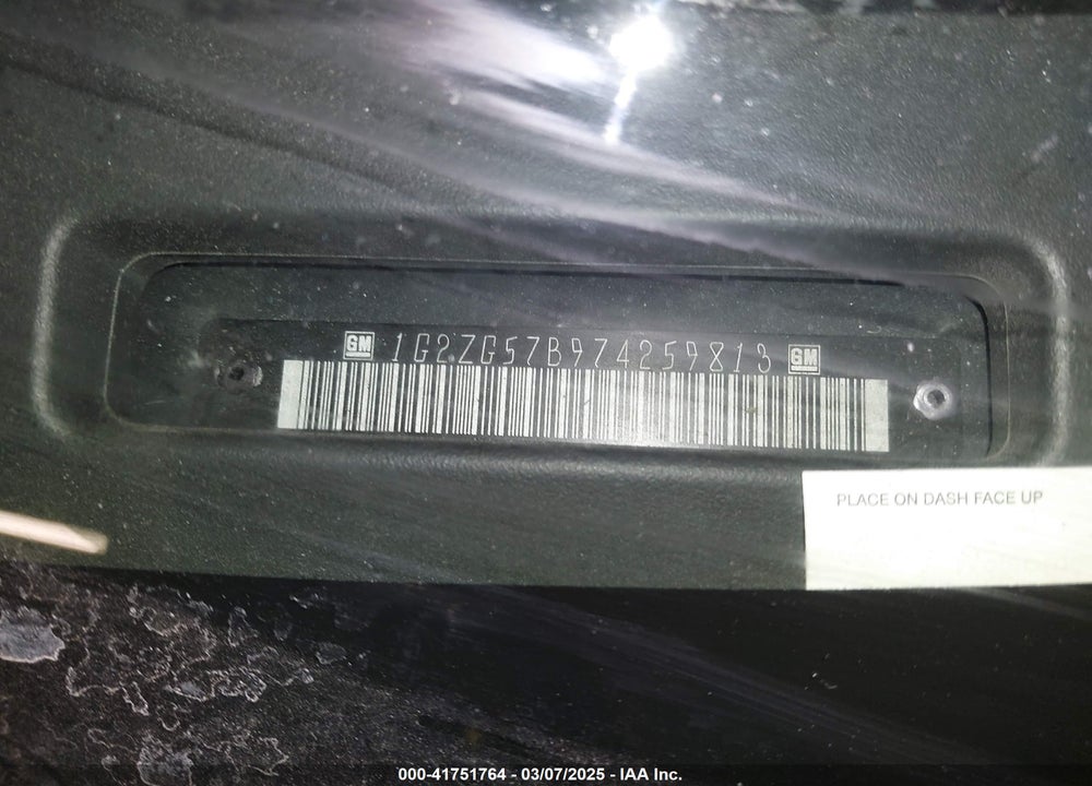 2007 PONTIAC G6 VIN: 1G2ZG57B974259813
