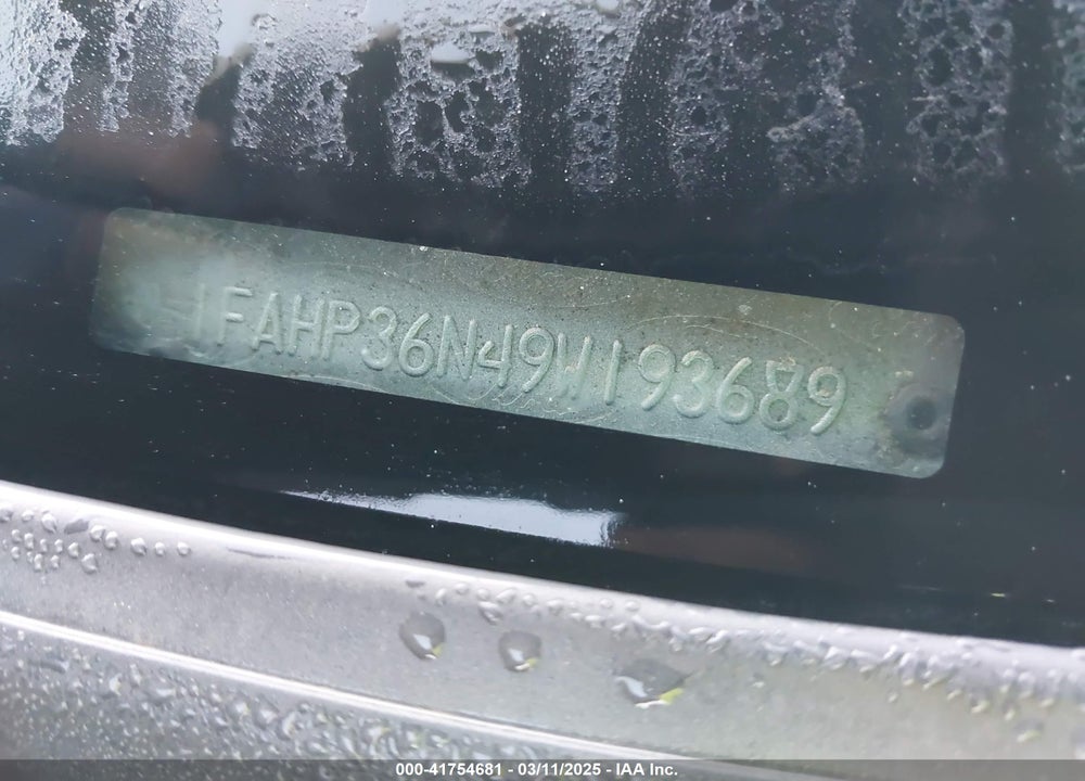 2009 FORD FOCUS VIN: 1FAHP36N49W193689