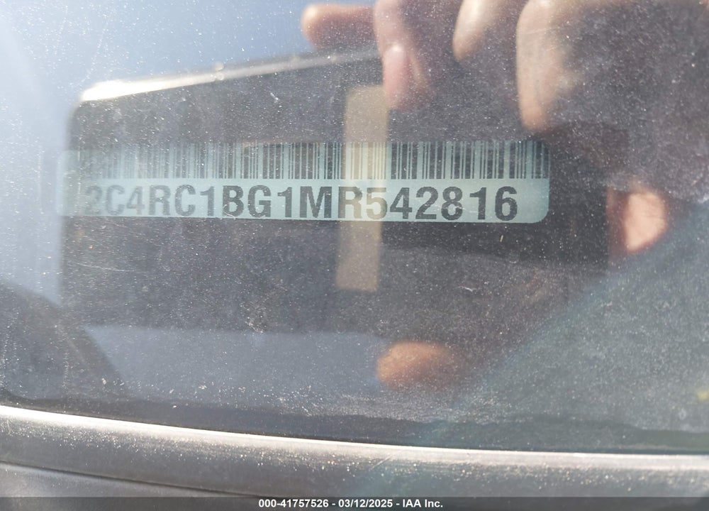 2021 CHRYSLER PACIFICA VIN: 2C4RC1BG1MR542816