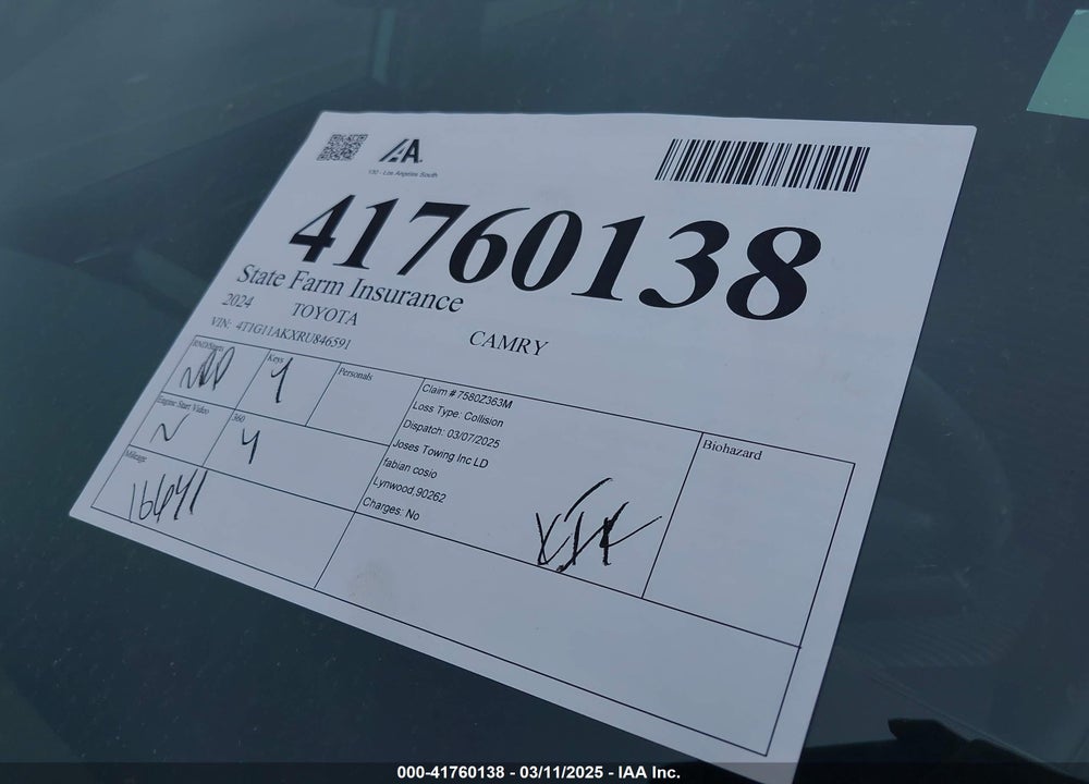 2024 TOYOTA CAMRY VIN: 4T1G11AKXRU846591