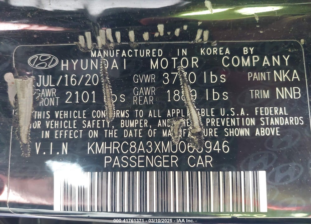 2021 HYUNDAI VENUE VIN: KMHRC8A3XMU063946