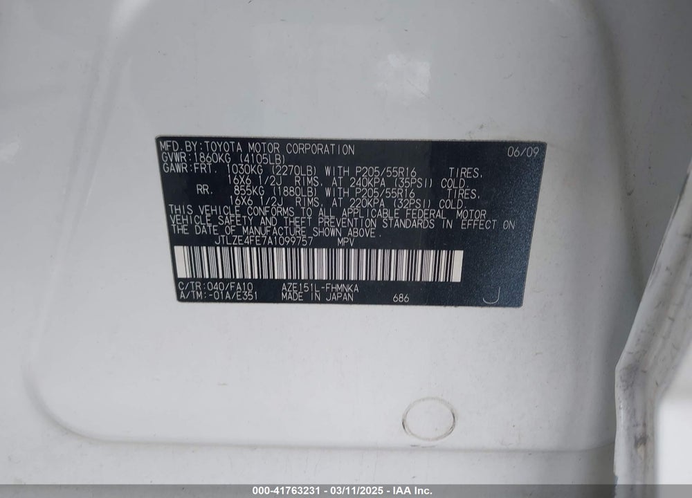 2010 SCION XB VIN: JTLZE4FE7A1099757