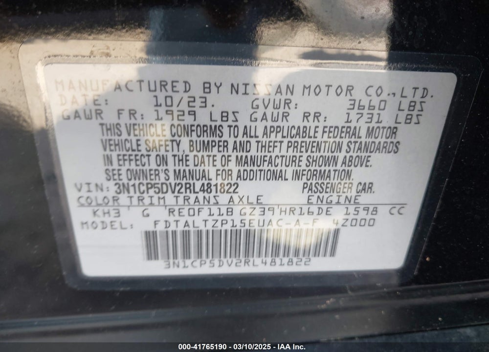 2024 NISSAN KICKS SR VIN: 3N1CP5DV2RL481822
