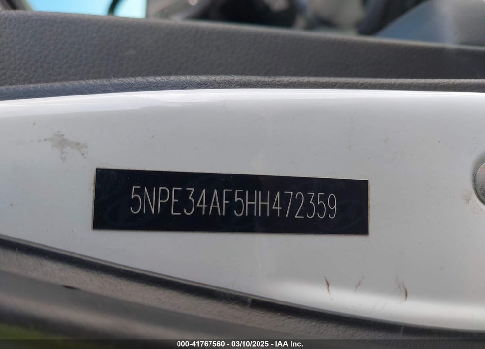 2017 HYUNDAI SONATA VIN: 5NPE34AF5HH472359