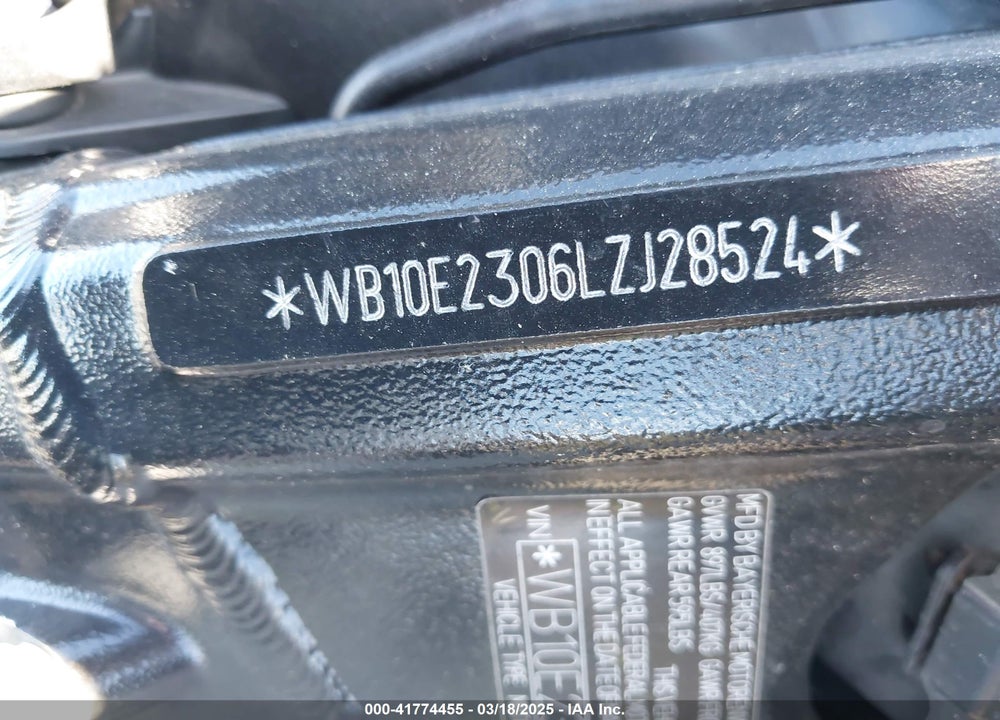 2020 BMW S 1000 RR VIN: WB10E2306LZJ28524
