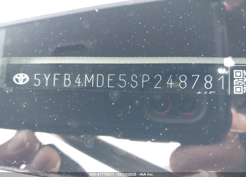 2025 TOYOTA COROLLA VIN: 5YFB4MDE5SP248781