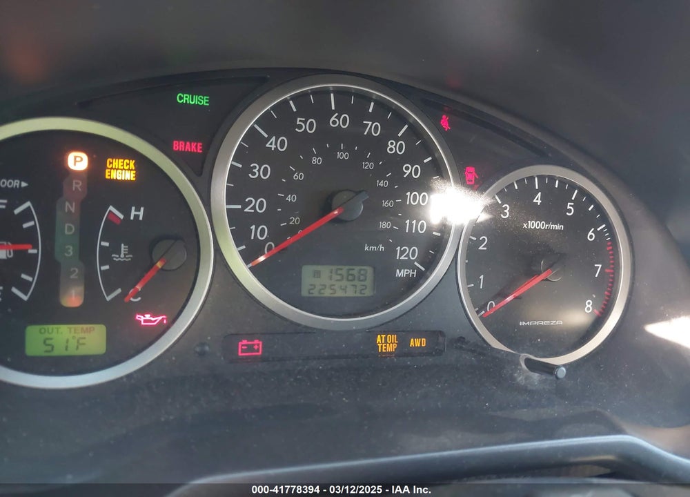 2006 SUBARU IMPREZA VIN: JF1GG686X6H814971