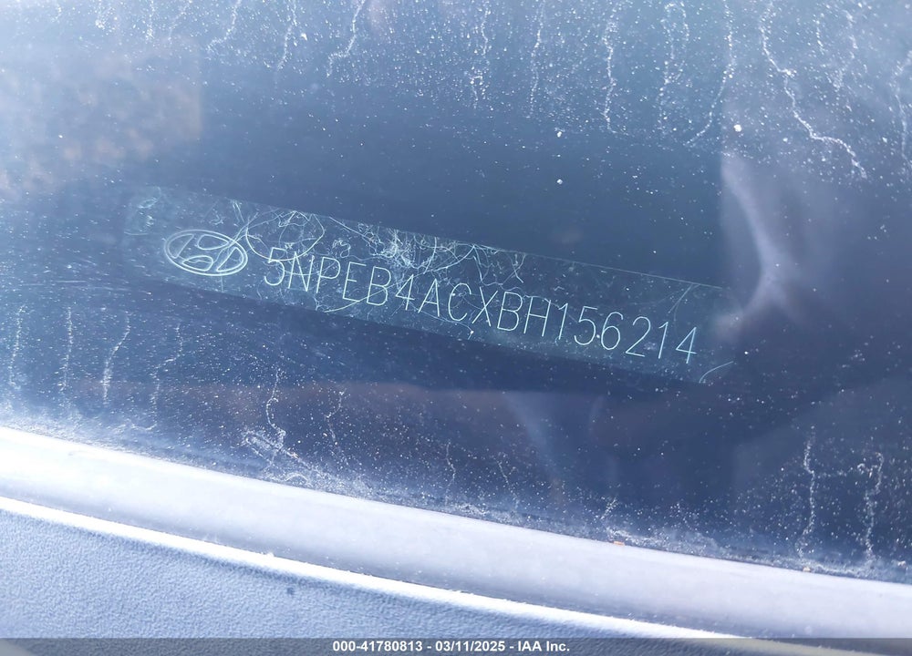 2011 HYUNDAI SONATA VIN: 5NPEB4ACXBH156214