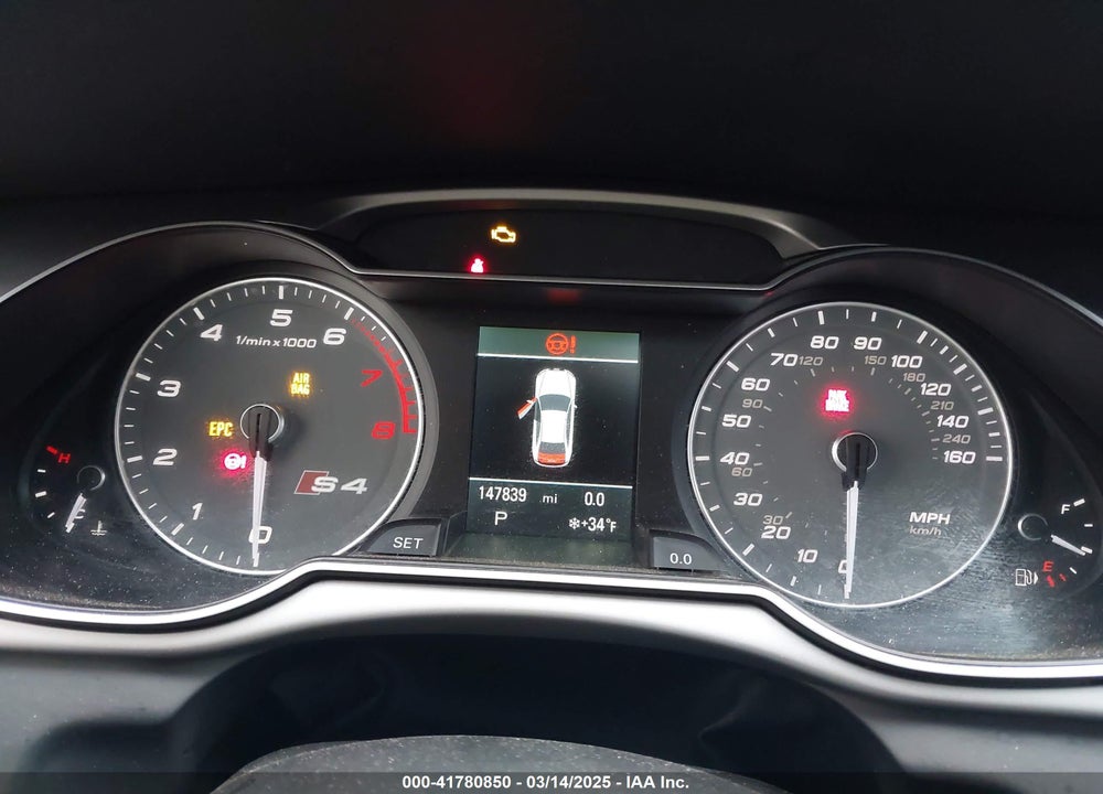 2013 AUDI S4 VIN: WAUBGAFLXDA037906